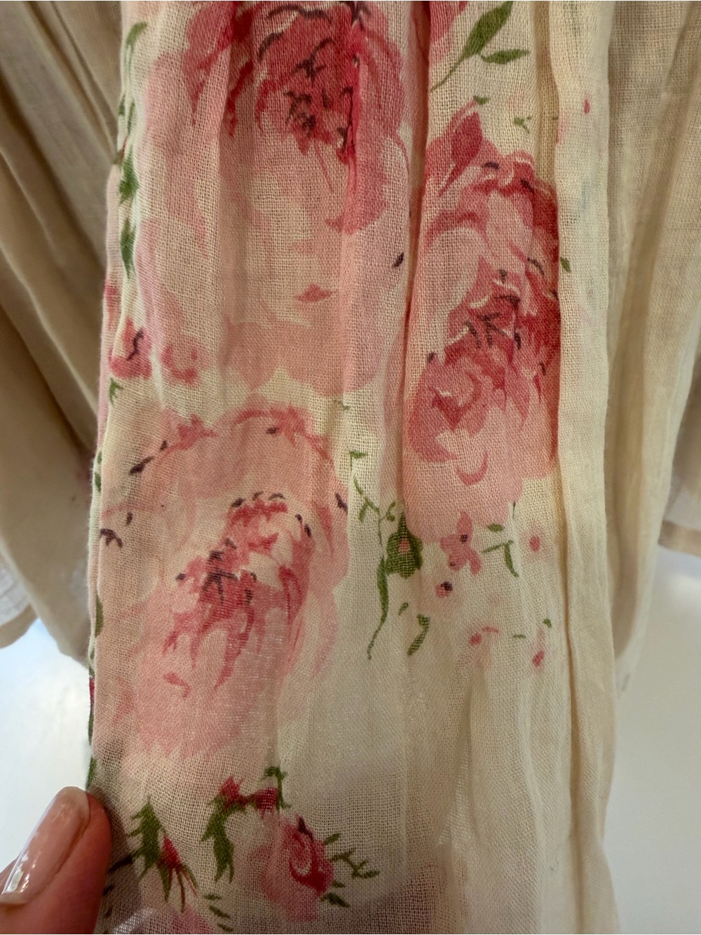 LES OURS “SARAH” COTTON RUSTIC ROSE TUNIC TOP - Picture 6 of 16